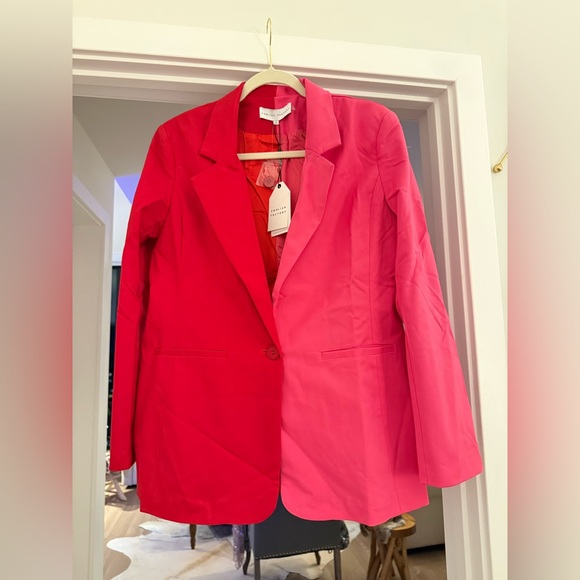 English Factory Red and Pink Blazer - Picture 2 of 8